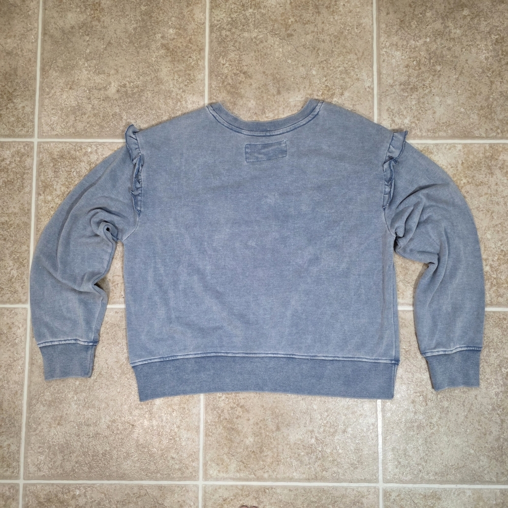 NWT Blue Ruffle Lounge Set Sweatshirt & Shorts Medium - Picture 3 of 12